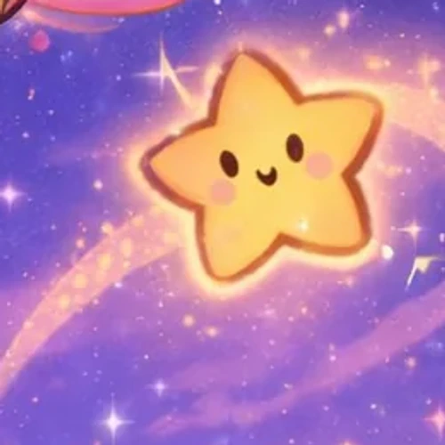 Twink — a smiling gold star with a gentle face in a starry sky